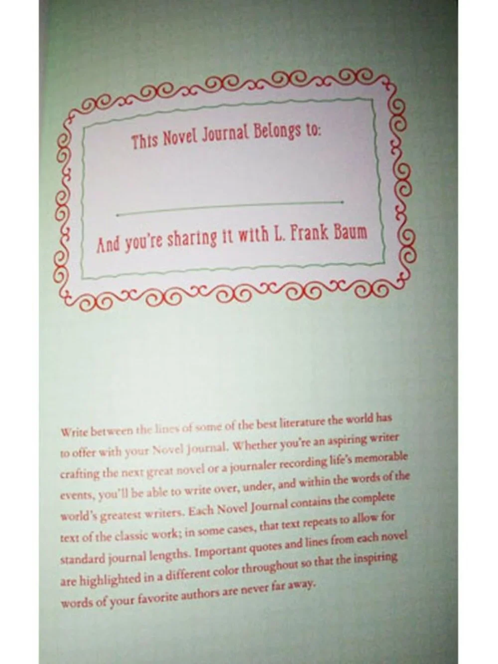 Wizard of Oz Novel Journal Tiny Text Forms Writing Lines For You Wicked NEW OOP